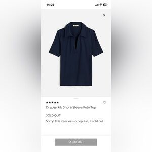 Madewell Navy Short-Sleeve Polo Top